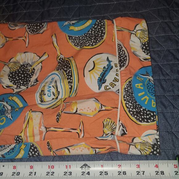 NEW PrintFresh Size L Champagne & Caviar PJ Top NWOT Pants Set Cotton Salmon - Picture 13 of 14